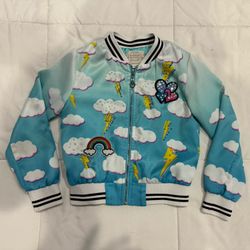 Hannah Banana by Sara Sara Little Girls Don't Steal My Thunder Theme Rhinestone Full Zip Bomber Jacket Size 5. 