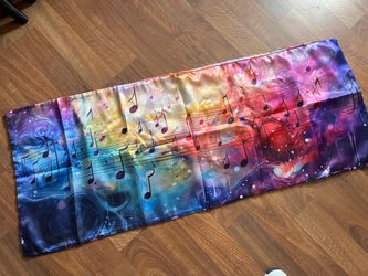 Extra large pillowcase, multicolored with music notes brand new