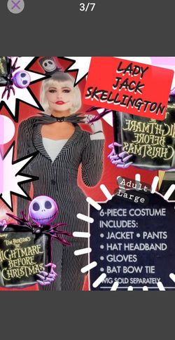 Lady Jack Skellington Halloween Costume Adult Large
