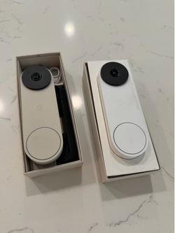Google - Nest Doorbell (wired, 3rd gen) - Latest Model - 2K Video and Gemini - Linen and White