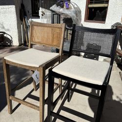 Beaux Brown & Black Cane Barstools