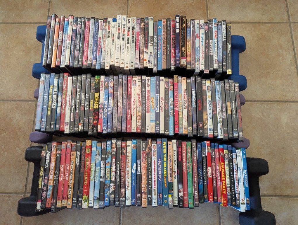 128 DVDs and Blu Ray DVDs