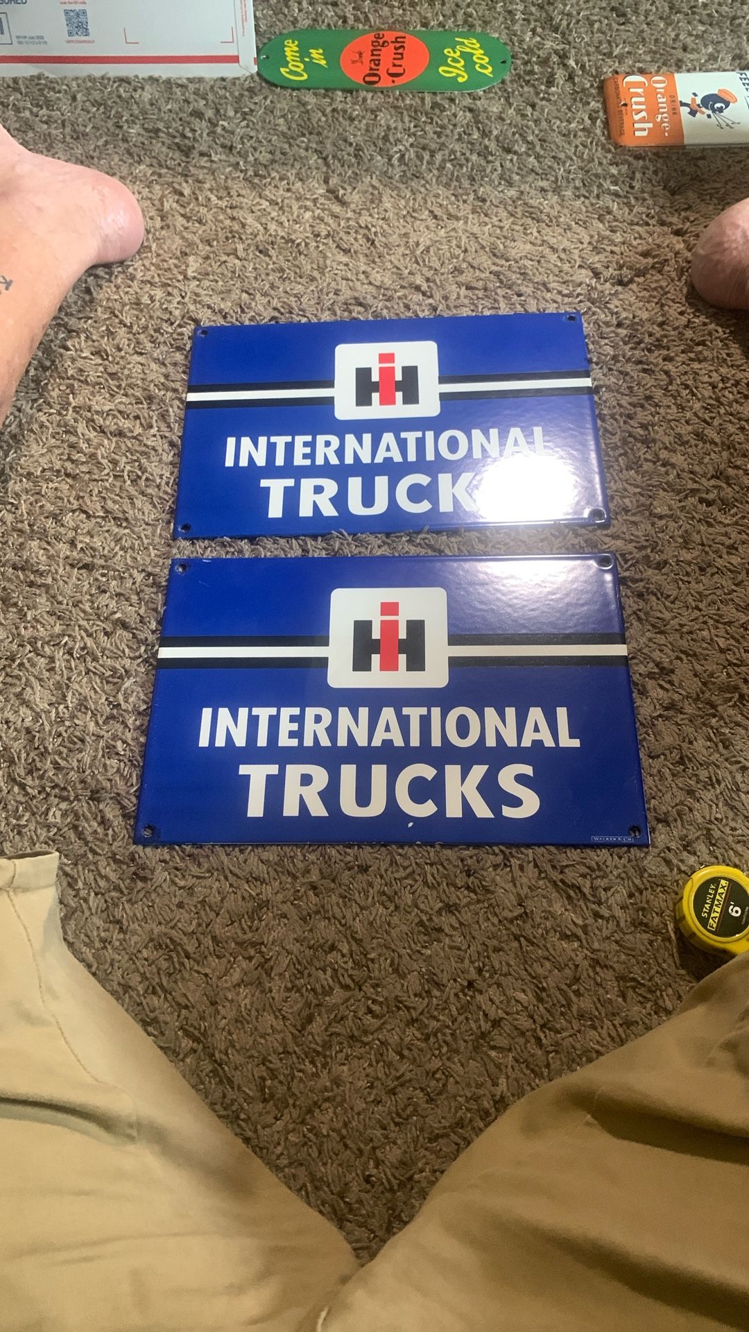 Like New International Truck Signs Porcelain