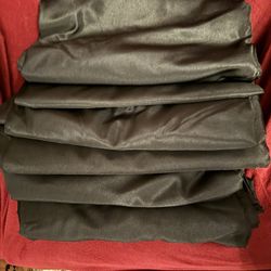 18 Pcs. Round 120” Polyester Black Tablecloths. 