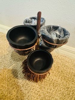 4-Bowl Condiment Server with Twig Stand