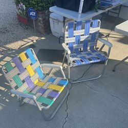 Old School Aluminum Chairs 