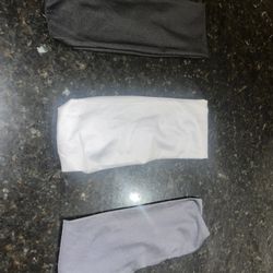 Set of 3 Headbands Black White Gray Unisex Adults Exercise Sweatbands