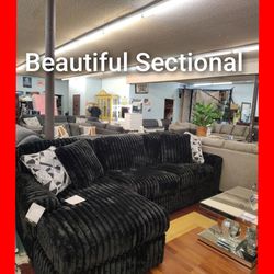 😍 Black Corduroy Sectional