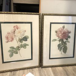 $600 OBO Certified Jon Pierre Rose Paintings Wall Flower Decor Two 