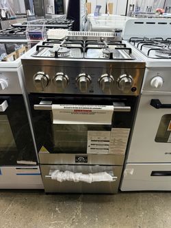 New open box Forno Lamazze 20 in. Gas Range 4 Burners in Stainless Steel