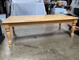 Solid Wood Farmhouse Coffee Table Butcher Block Top 52” x 24”