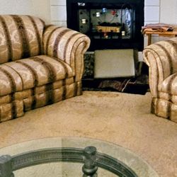 Elegant Striped Sofa Set