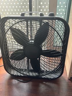 Lasko 20" Cool Colors Classic Box Fan with Weather-Resistant Motor, Portable Cooling Floor or Window Fan, 3 Speeds, Black,