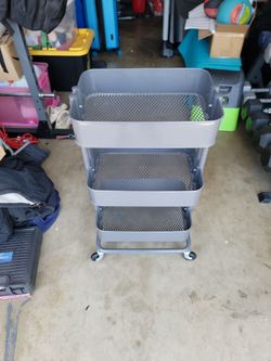 Rolling 3-shelf cart Metal