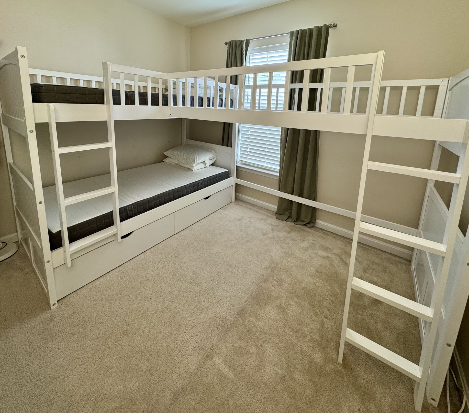 Used L-Shaped Corner Bunk Beds for 3 Kids