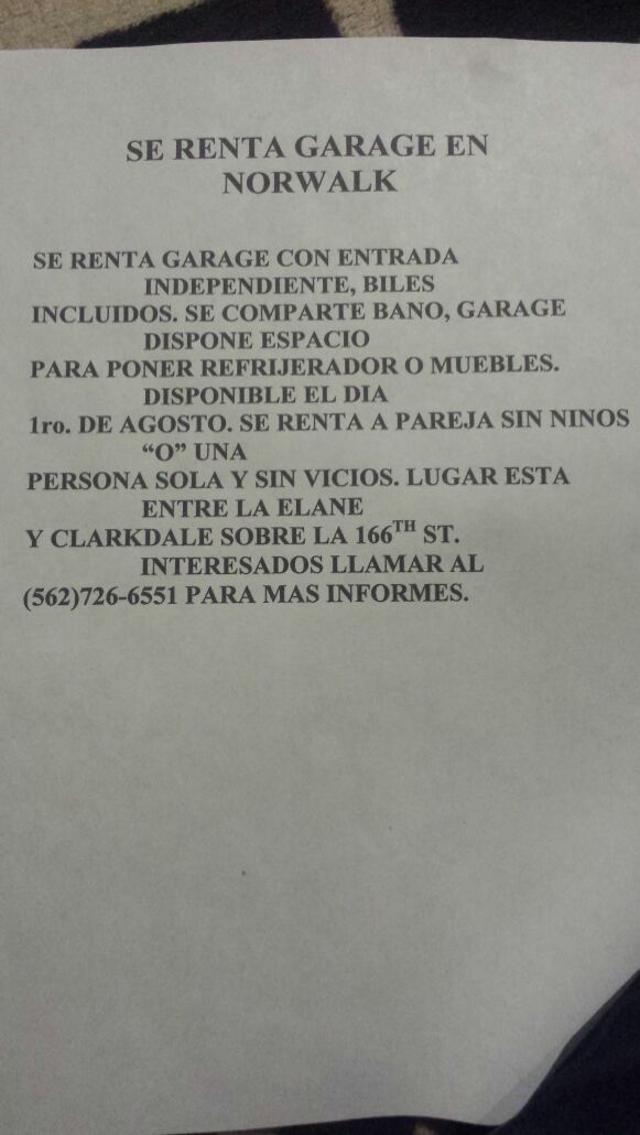 Garage de renta!