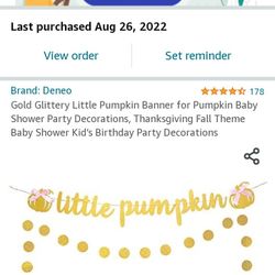 Little Pumpkin Banner Baby Shower Boy/Girl Backdrop