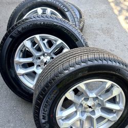 New 18" Inch Oem Chevy Silverado Tahoe Suburban Wheels Rims 6x139.7 6x5.5 Michelin 265/65/18 Hablo Español