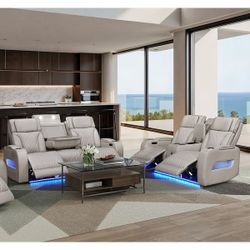 Power Sofa with drop down tray with lights ( MODERN HOME FURNITURE)