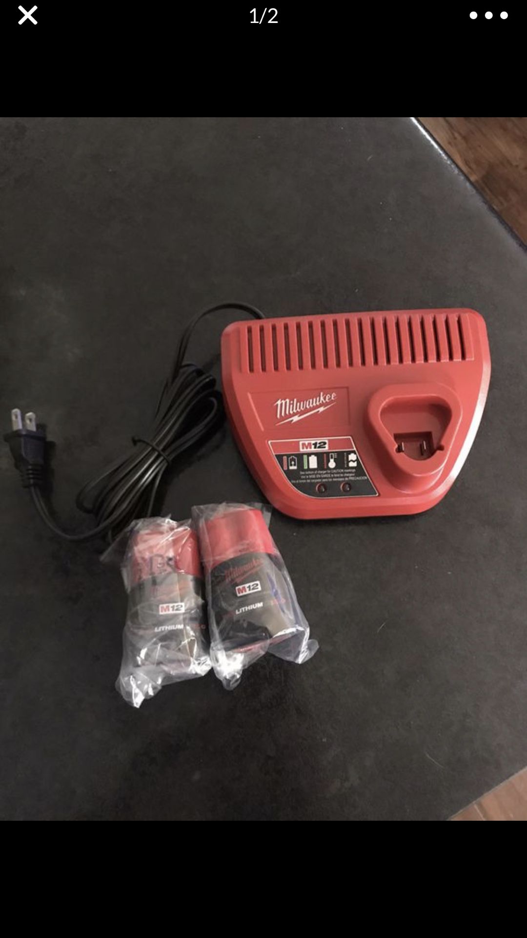 Milwaukee m12 Charger& (2) lithium ion 2.0 batteries