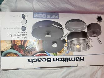 NEW Hamilton Beach 8-Piece Aluminum Cookware Set