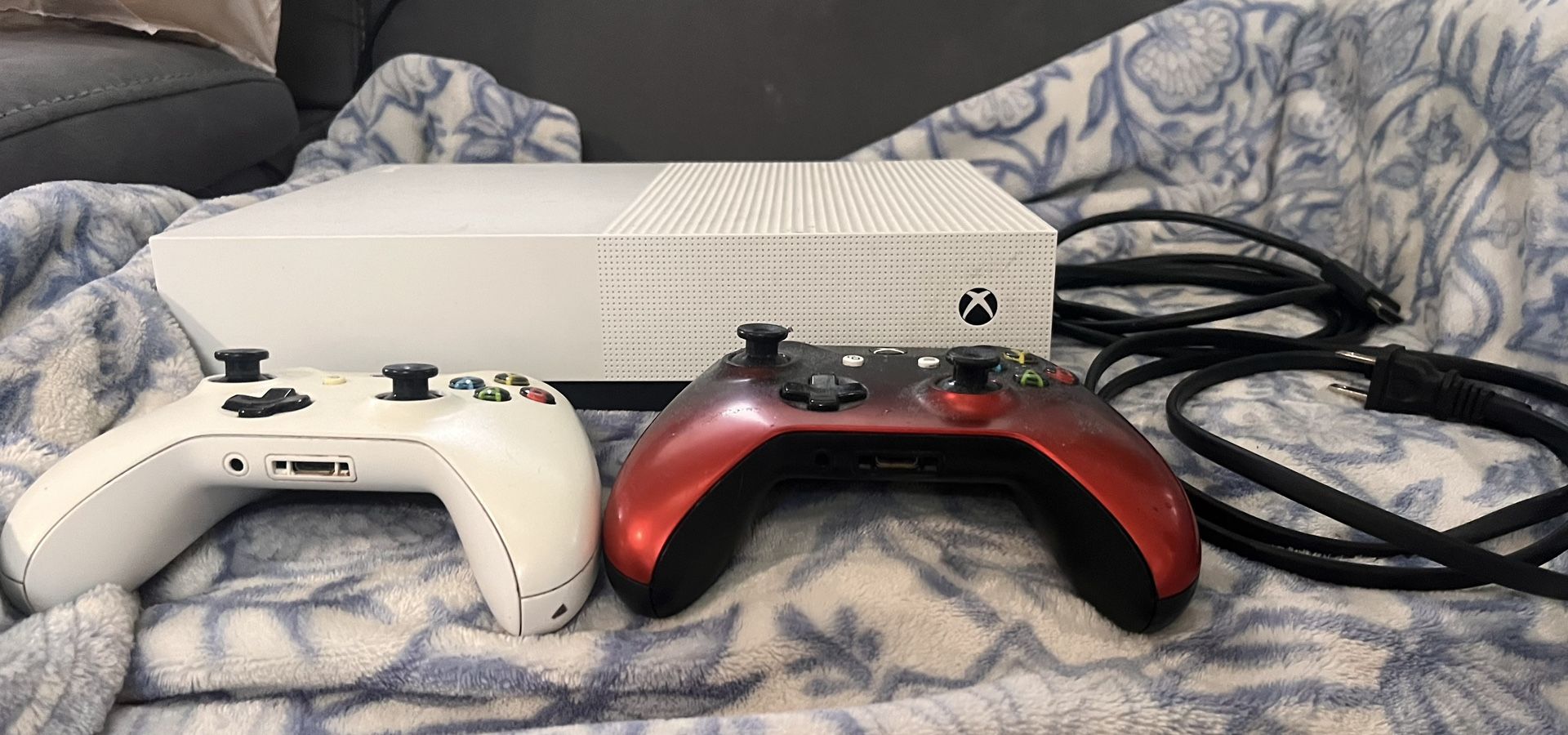 Xbox one, two Controllers, and HDMI and Power Cord Included.