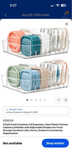 Brand New 2-Pack Food Container Lid Organizers - $25
