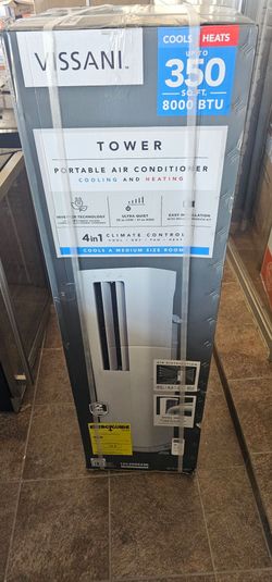Vissani
8,000 BTU 115-Volt 4-in-1 Portable Air Conditioner for 350 sq. ft. Rooms with Heater, Dehumidifier and Remote in White