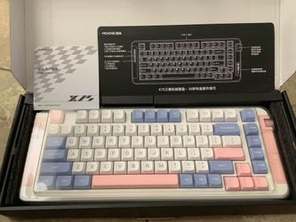 MCHOSE X75 Wireless Mechanical Keyboard 75% RGB Backlit 2.4ghz/BTWired Hot Swappable White Blue Pink