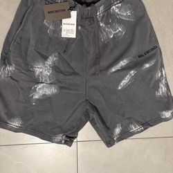 Brand New Paint Splatter Grey Balenciaga Shorts Size Large 