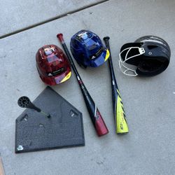 Baseball Helmet Bat And Tee 