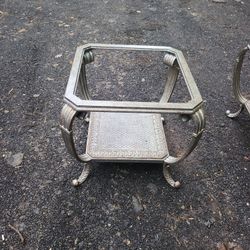 Metal table missing glass