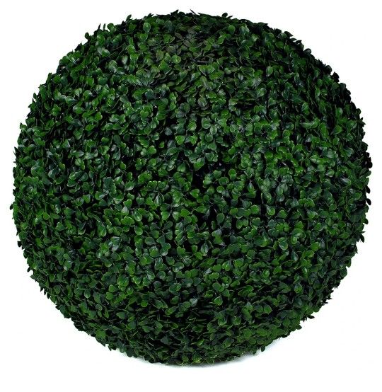 XXL Boxwood Topiary Ball, 2pk- Artificial Plant Set - Indoor/Outdoor Wedding Party Decor - Faux Foliage Garden Sphere