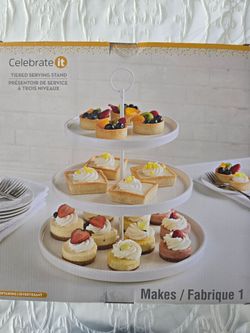 Celebrate It 3-Tier White Serving Stand