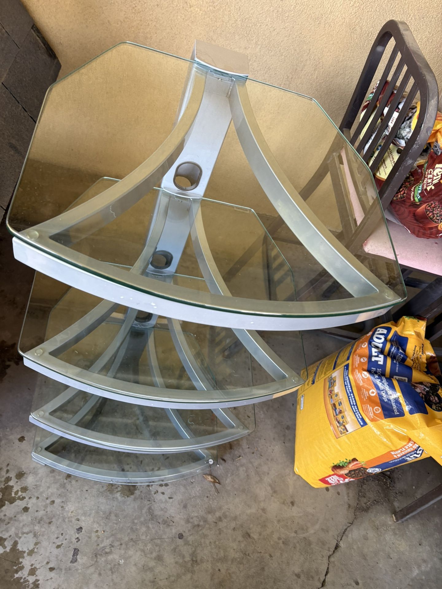 Modern Glass Entertainment Stand - $45
