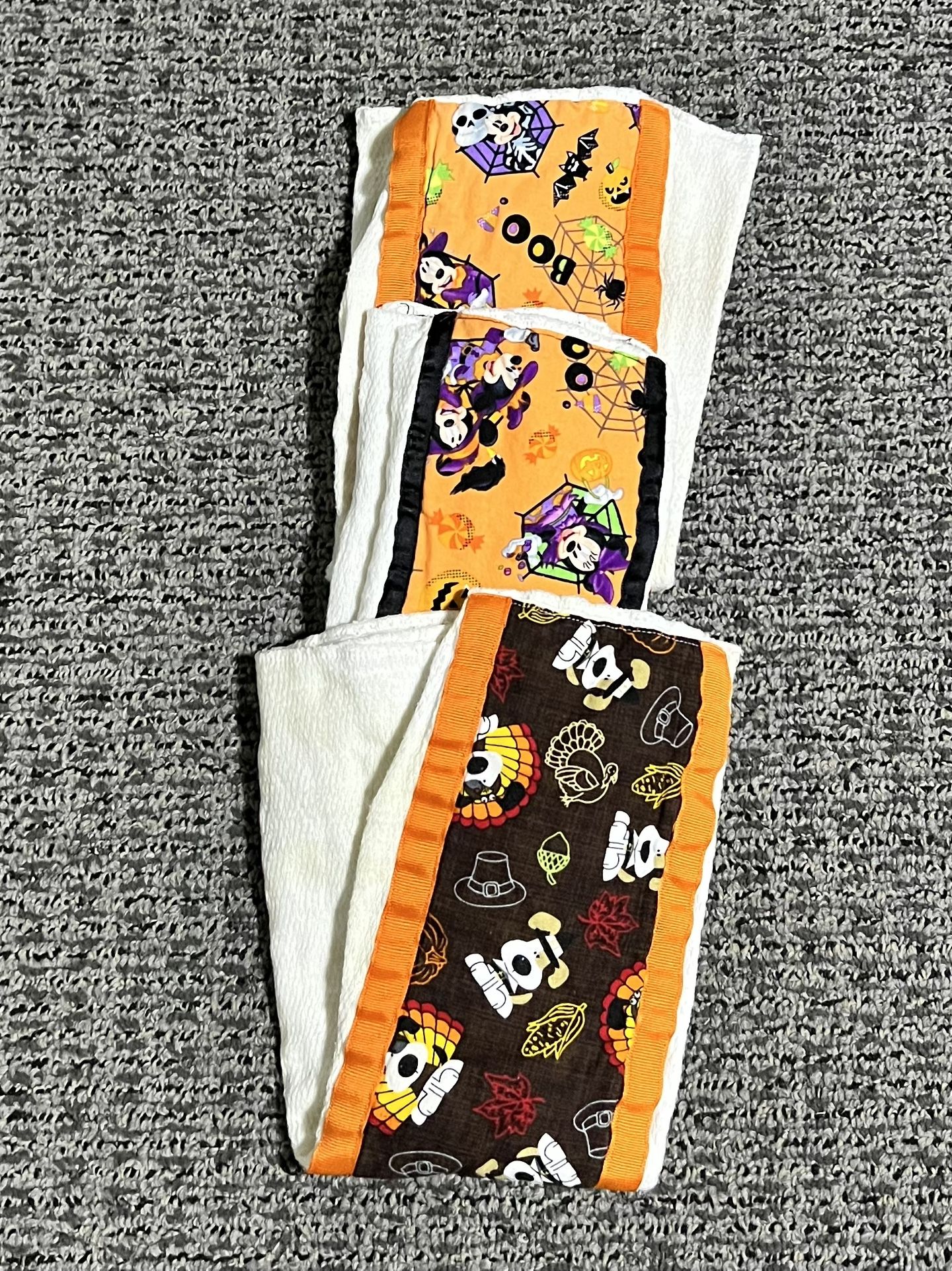 Fall, Thanksgiving and Halloween burp cloths