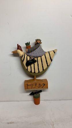 Williraye Studio Folk Art whimsical Hanging Piece of Art  Measures 12x7 inches