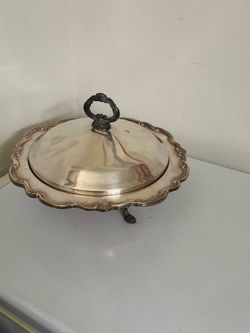 Silver plated serving bowl