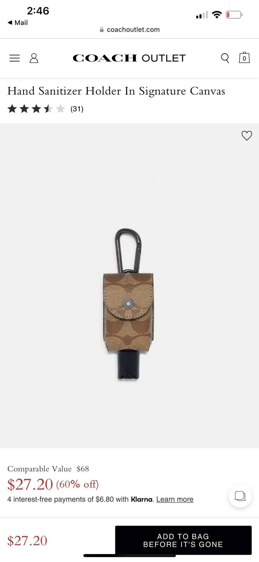 COACH HAND SANITIZER HOLDER AND COACH TECH WALLET