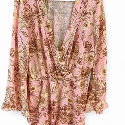 Aguabendita pink floralromper size M