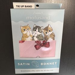 Pink Mofusand Cat Satin Bonnet Brand New