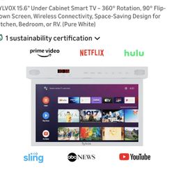 15.6" Under Cabinet Smart TV – 360° Rotation
