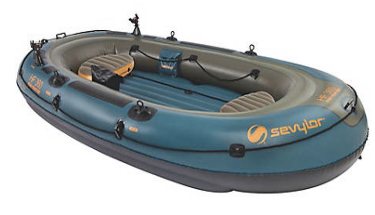 Sevylor Fish Hunter Boat raft/oars/anchor/Floating Cooler