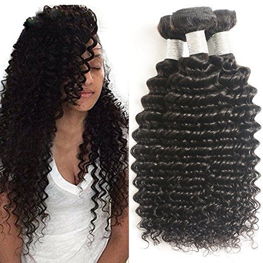 Brazilian Deep wave virgin human hair bundles 3 bundles deal