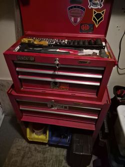 Benchtop 8 drawer tool box with tools most are Craftsman  USA made
