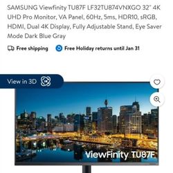 SAMSUNG MONITOR 32 IN