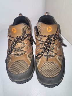 Merrell Waterproof Lace-Up Low Top Hiking Shoes Brown/Black Boys US 4 EU 35