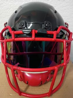 SCHUTT Football Helmet with Red Facemask and Visor