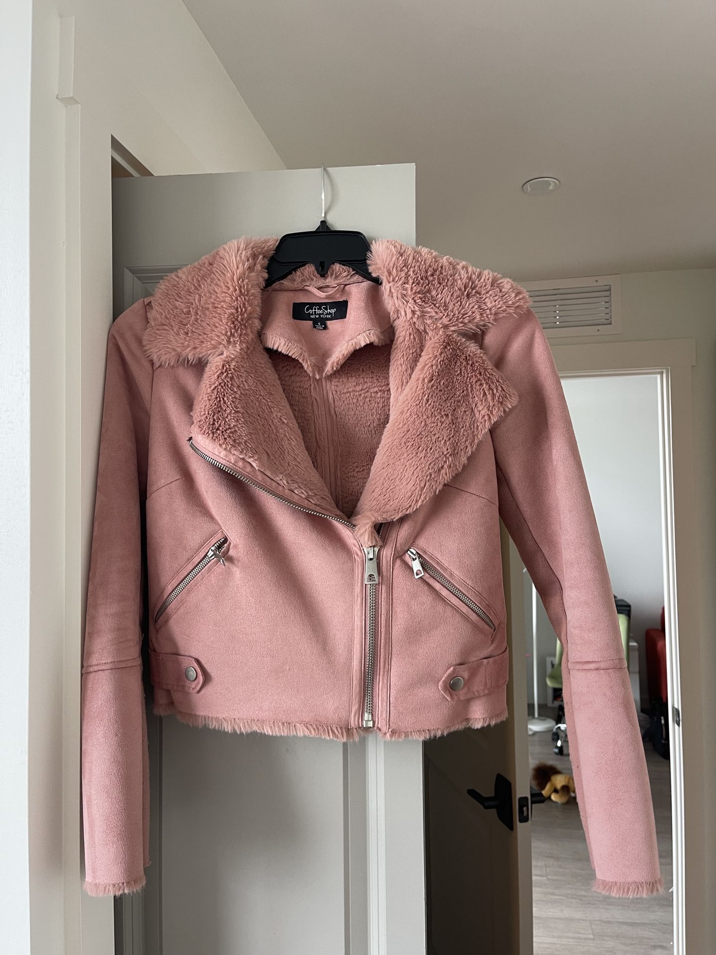 Faux Fur Jacket Size S Pink