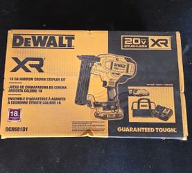 DEWALT-20V MAX XR Lithium-Ion Cordless 18-Gauge Narrow Crown Stapler Kit